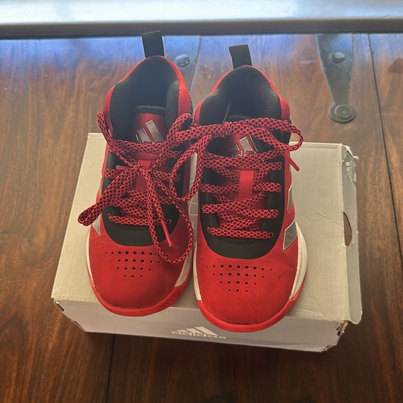 Adidas Toddler Boys Red Sneakers Size 12 Wide - Picture 6 of 10